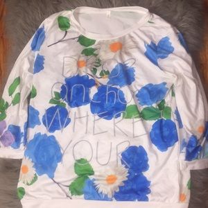 High neck floral top